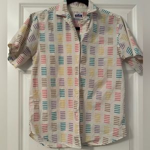 Trader Bay Vintage Short Sleeve Button Up Shirt Womans size 14